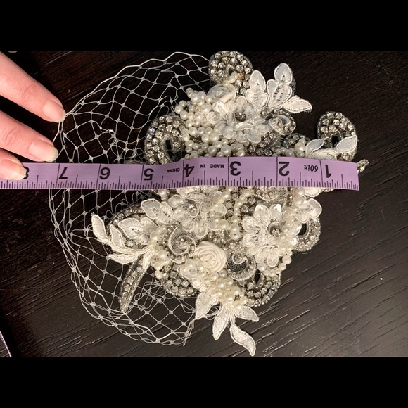 Vintage 20’s headpiece bridal flapper style pearls main image 8
